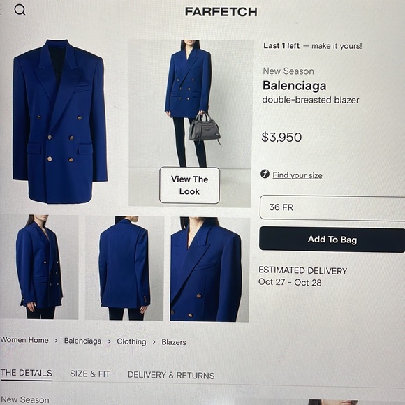 ⛔️SOLD⛔️  Balenciaga Double Breasted Blazer Size 38FR - Picture 12 of 13